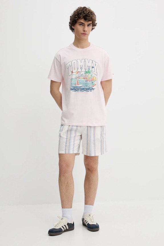 Tommy Jeans t-shirt in cotone DM0DM21867 rosa SS25