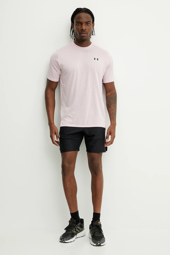 Under Armour t-shirt treningowy UA Tech Geotessa 1382182 różowy SS25