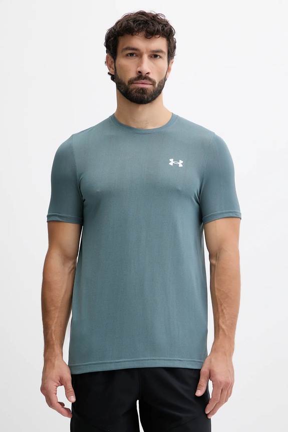 Under Armour tricou de antrenament Vanish Seamless cu modele turcoaz 1388129
