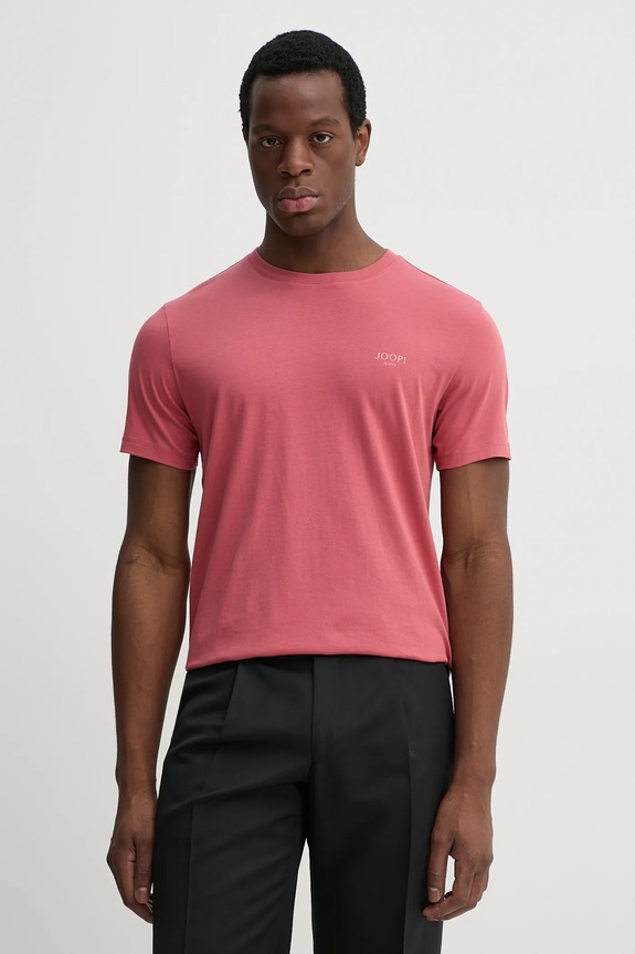 Joop! t-shirt bawełniany nadruk pomarańczowy 30045926