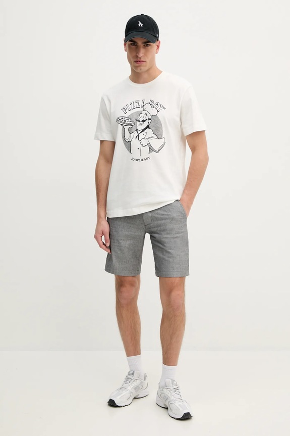 Βαμβακερό μπλουζάκι Joop! 30045716 λευκό SS25