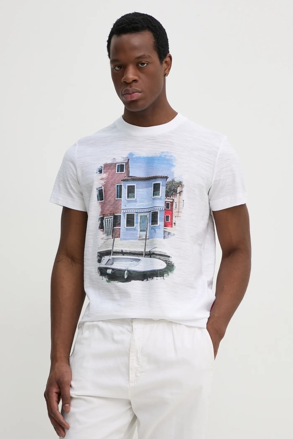 Bavlněné tričko Joop! potisk bílá 30045721