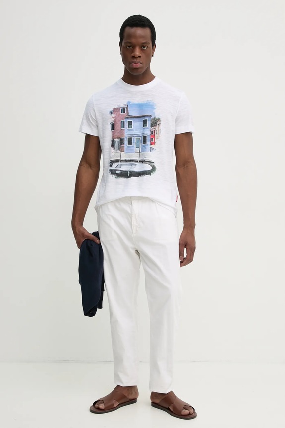 Bavlněné tričko Joop! 30045721 bílá SS25