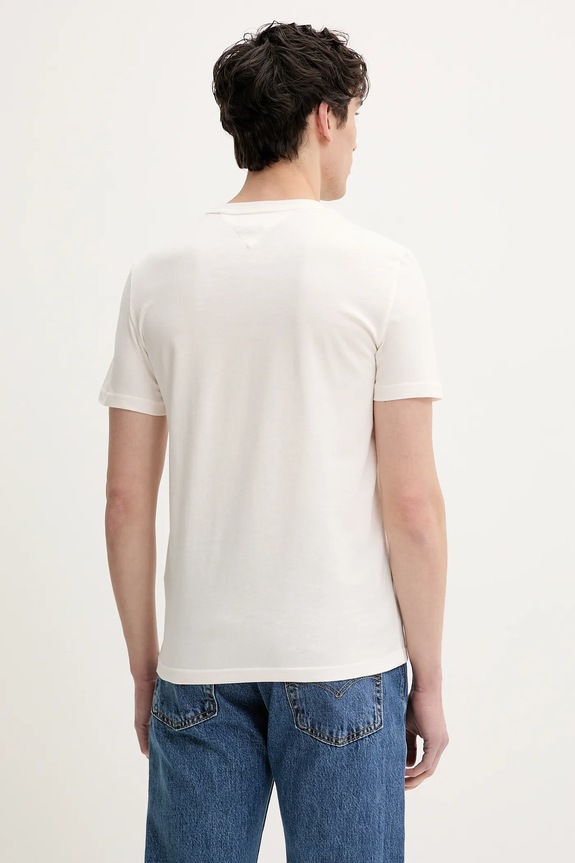 Tommy Jeans t-shirt basic męski bawełniany 2-pack beżowy DM0DM20687