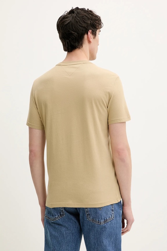 Tommy Jeans t-shirt basic męski bawełniany 2-pack DM0DM20687 beżowy