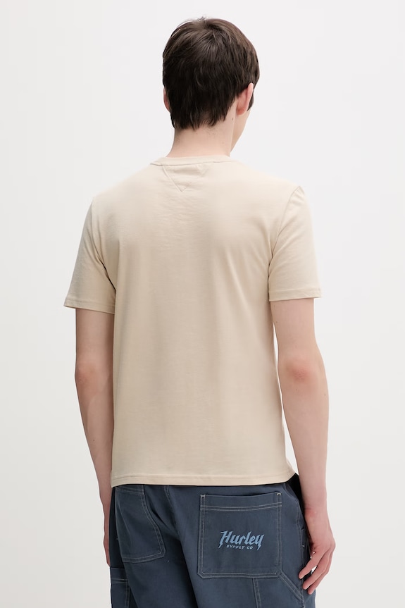 Tommy Jeans t-shirt basic męski bawełniany 2-pack beżowy DM0DM20687