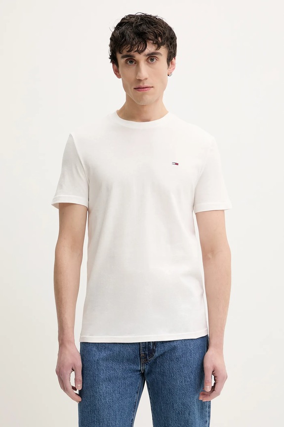 Tommy Jeans t-shirt basic męski bawełniany 2-pack DM0DM20687 zielony SS26