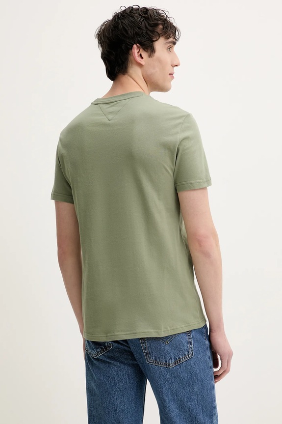 Tommy Jeans t-shirt basic męski bawełniany 2-pack zielony DM0DM20687