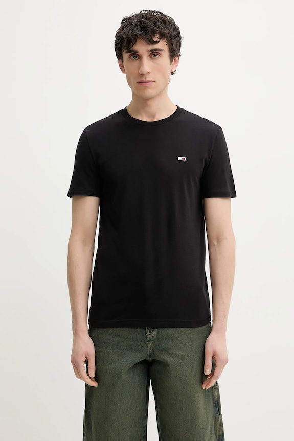 Tommy Jeans t-shirt basic męski bawełniany 2-pack bawełna czarny DM0DM20687