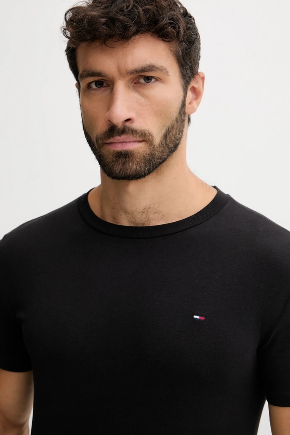 Oblečení Tommy Jeans basic tričko pánské bavlněné 2-pack DM0DM20687 černá