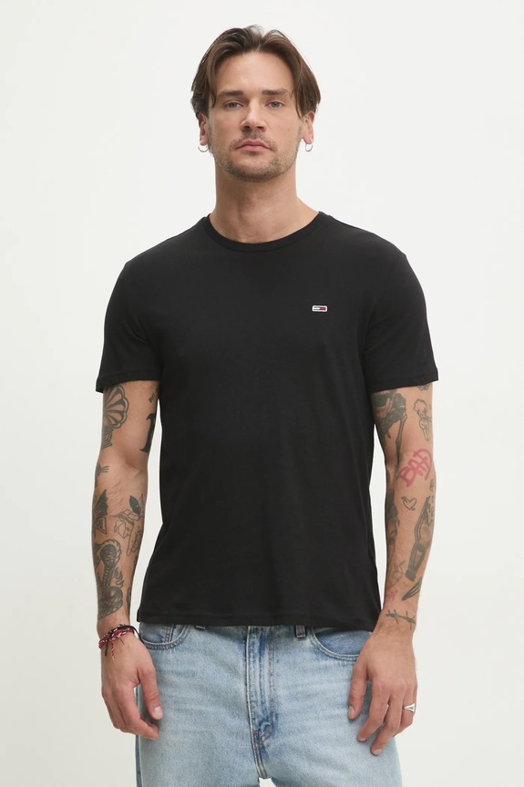 Ρούχα Tommy Jeans t-shirt ανδρικό βαμβακερό 3-pack DM0DM21579 λευκό