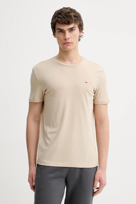 Oblačila Tommy Jeans kratka majica moška bombažna paket 3 kosov DM0DM21579 bež