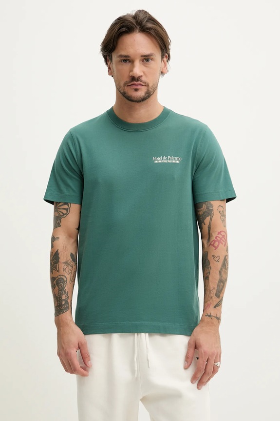 Abercrombie & Fitch t-shirt bawełniany nadruk zielony KI123.5001.300