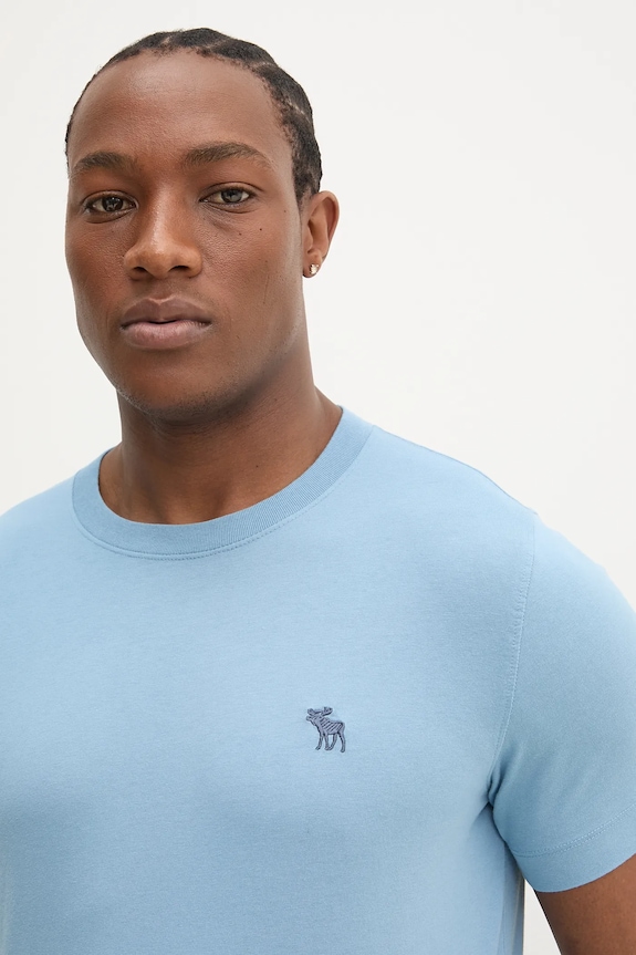 Abercrombie & Fitch pamut póló kék KI124.5099.208