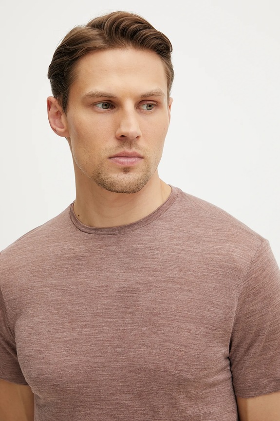 Αθλητικό μπλουζάκι Icebreaker Merino Blend 125 Cool-Lite Sphere καφέ IB0A56ZM0BW1