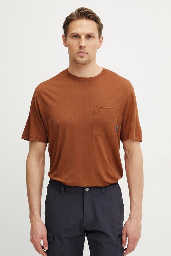 Αθλητικό μπλουζάκι Icebreaker Merino 150 Tech Lite εμπριμέ πορτοκαλί IB0A56WH0B01