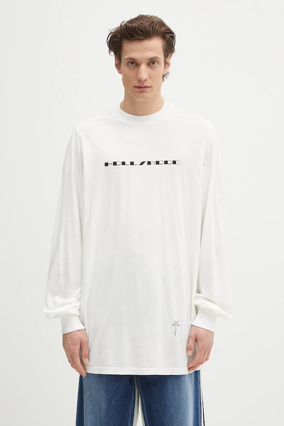 Bavlněné tričko s dlouhým rukávem Rick Owens DRKSHDW Jumbo Ls T relaxed bílá DU01E3261.RNEP5