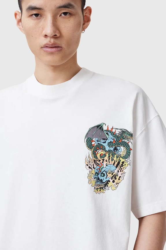 Odzież AllSaints t-shirt bawełniany WRITHER M020PC biały