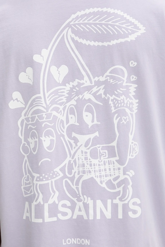 AllSaints t-shirt bawełniany BREAKUP M022PC fioletowy