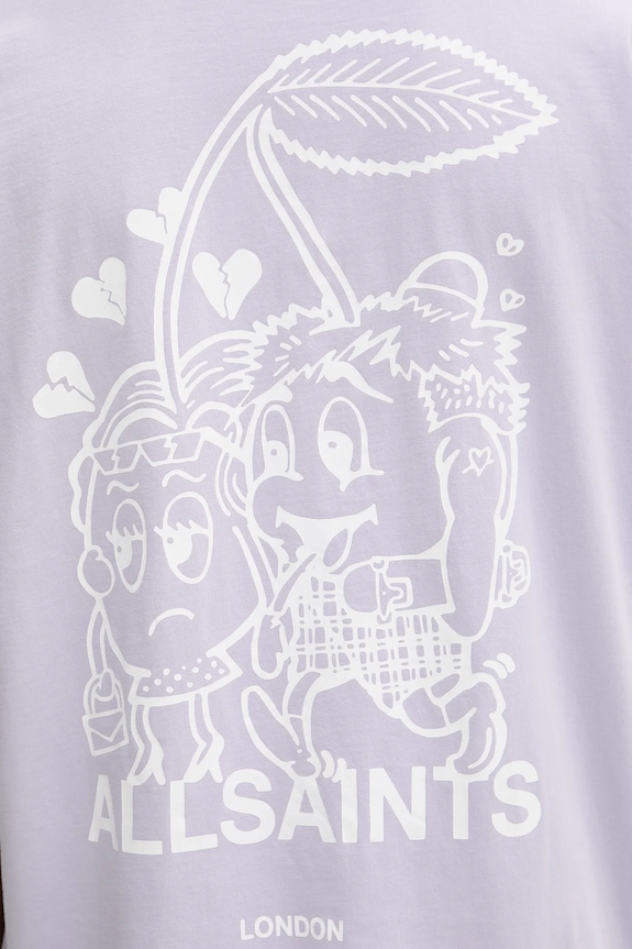 AllSaints t-shirt bawełniany BREAKUP M022PC fioletowy