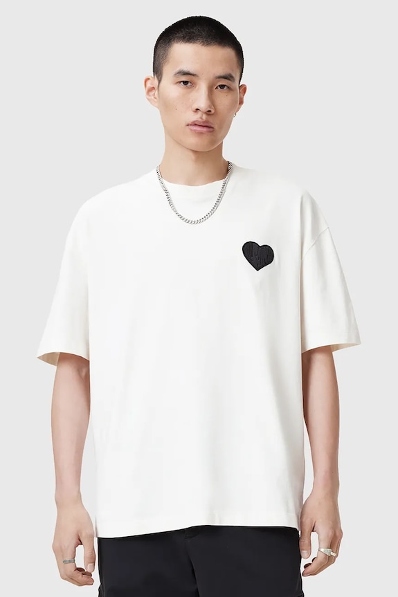 Βαμβακερό μπλουζάκι AllSaints LOVER βαμβάκι λευκό M029PC