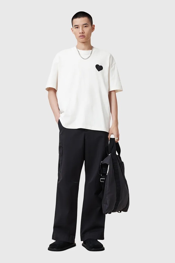 Βαμβακερό μπλουζάκι AllSaints LOVER M029PC λευκό
