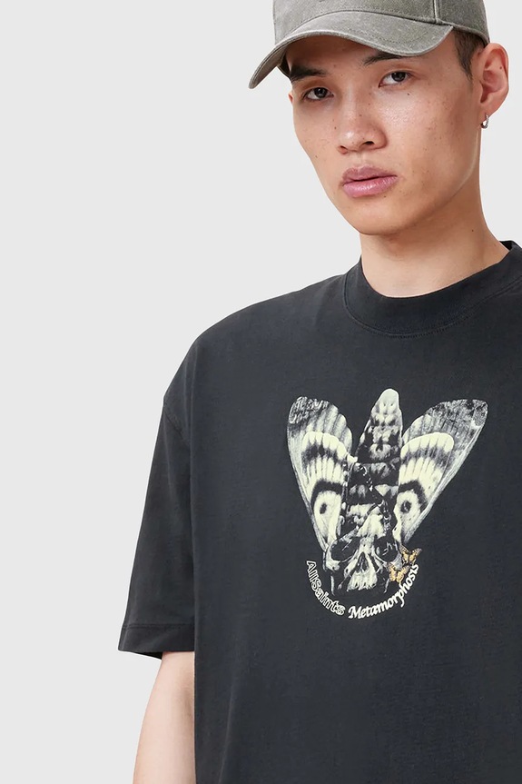 Одяг Бавовняна футболка AllSaints CHRYSALYPSE M025PC чорний