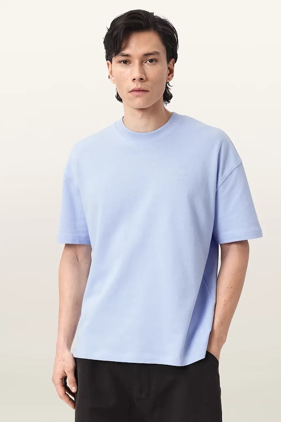 AllSaints t-shirt in cotone HAVEN blu M029JC