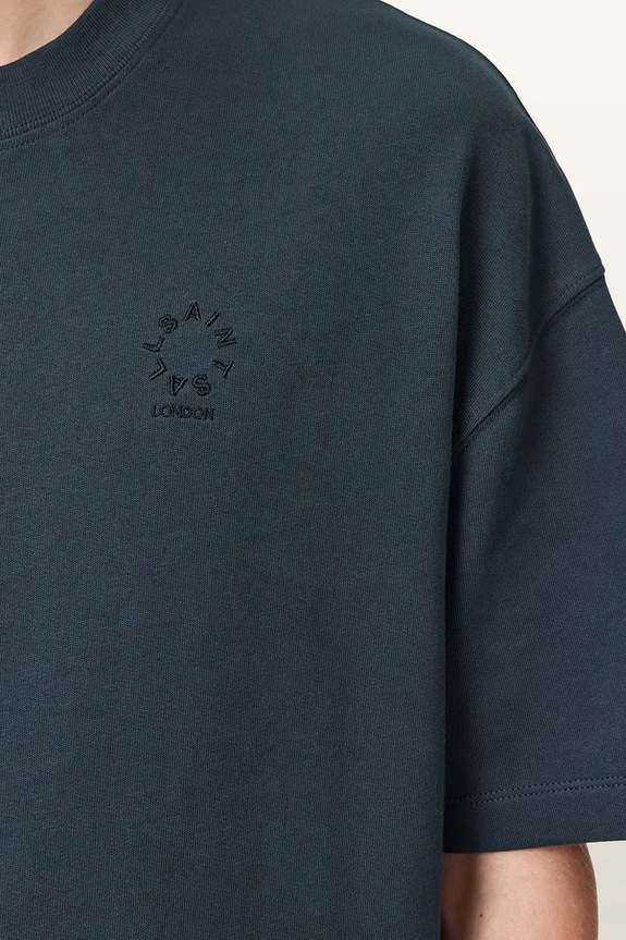 Pamučna majica AllSaints HAVEN mornarsko plava M029JC