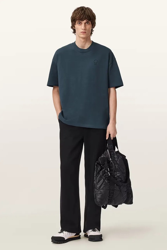 Pamučna majica AllSaints HAVEN M029JC mornarsko plava