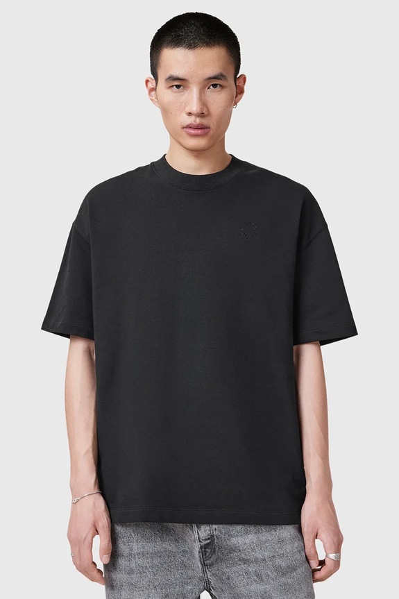 Βαμβακερό μπλουζάκι AllSaints HAVEN βαμβάκι μαύρο M029JC