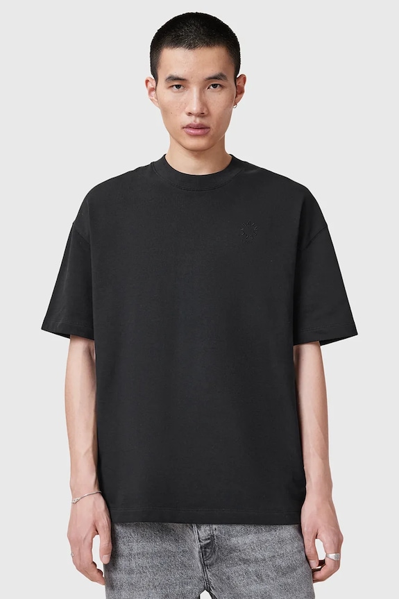 Βαμβακερό μπλουζάκι AllSaints HAVEN βαμβάκι μαύρο M029JC