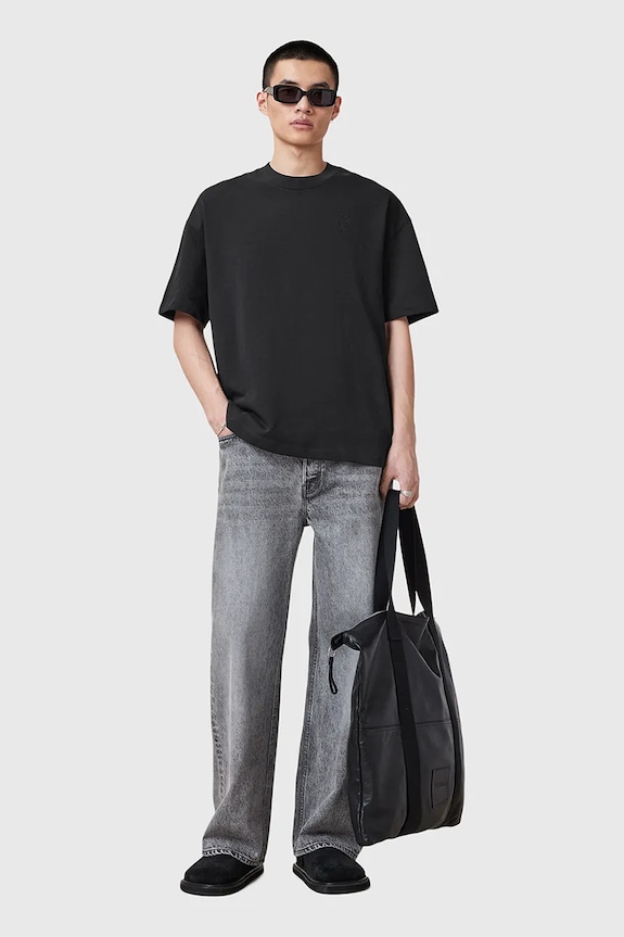 Βαμβακερό μπλουζάκι AllSaints HAVEN μαύρο M029JC