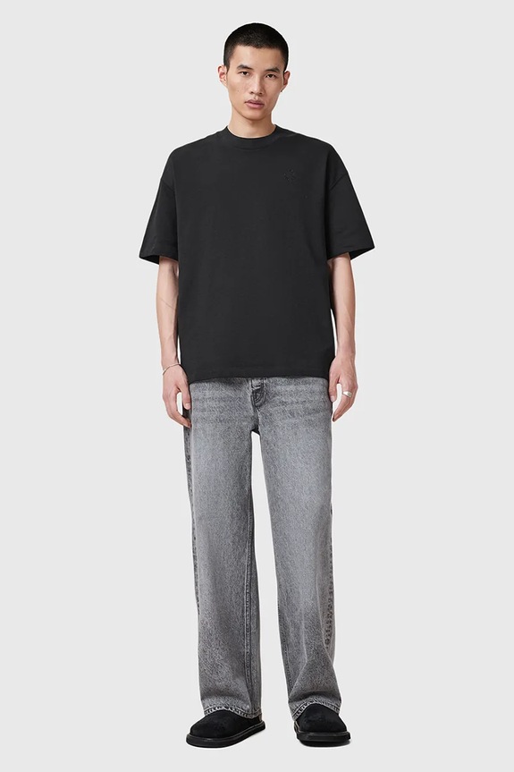 Βαμβακερό μπλουζάκι AllSaints HAVEN M029JC μαύρο