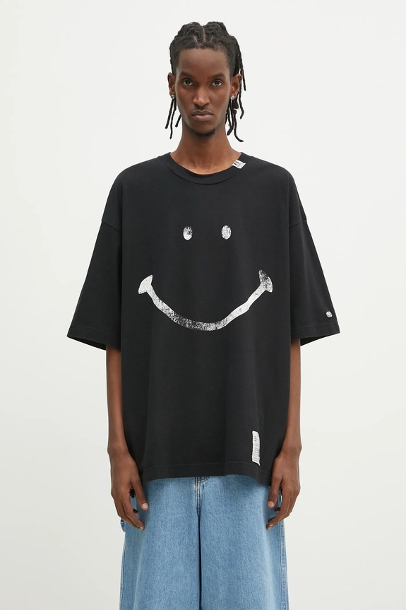 Maison MIHARA YASUHIRO cotton t-shirt Smily Face Printed Tee relaxed black J14TS782