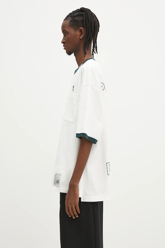 Хлопковая футболка Maison MIHARA YASUHIRO Leon Embroidery Tee J14TS771 белый SS25