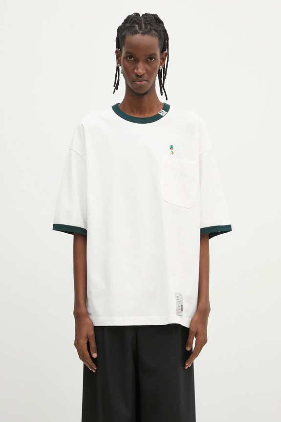 Одежда Хлопковая футболка Maison MIHARA YASUHIRO Leon Embroidery Tee J14TS771 белый