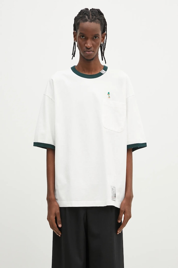 Одежда Хлопковая футболка Maison MIHARA YASUHIRO Leon Embroidery Tee J14TS771 белый