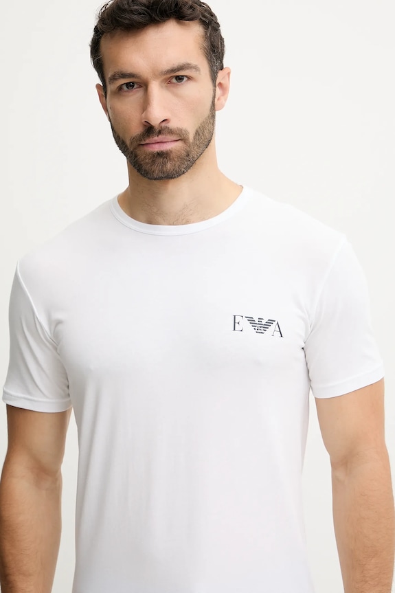 Homewear majica kratkih rukava Emporio Armani Underwear 2-pack EM001849.AF10778 bijela