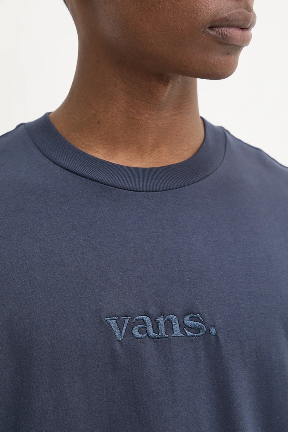 Βαμβακερό μπλουζάκι Vans VN000HPZJDU1 σκούρο μπλε