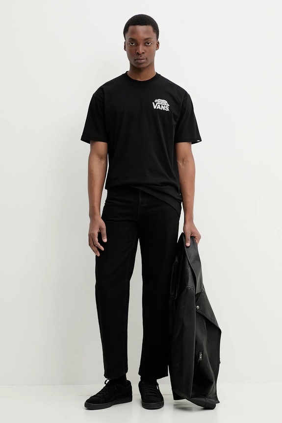 Vans t-shirt bawełniany VN000M3YBLK1 czarny SS25