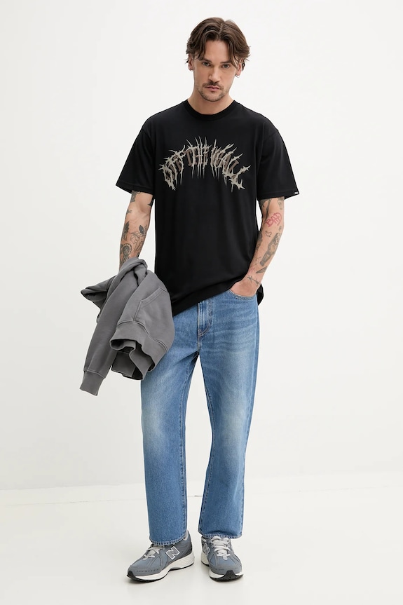 Pamučna majica Vans VN000M47BLK1 crna SS25