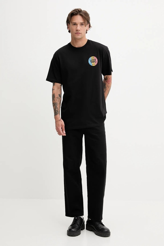 Bavlnené tričko Vans VN000M6RBLK1 čierna SS25