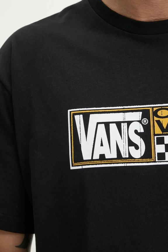 Βαμβακερό μπλουζάκι Vans VN000NHMBLK1 μαύρο