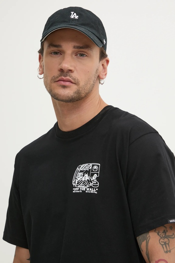 Bavlněné tričko Vans černá VN000NHPBLK1