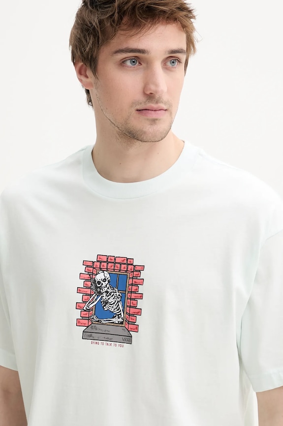 Bavlnené tričko Vans zelená VN000NHURNE1