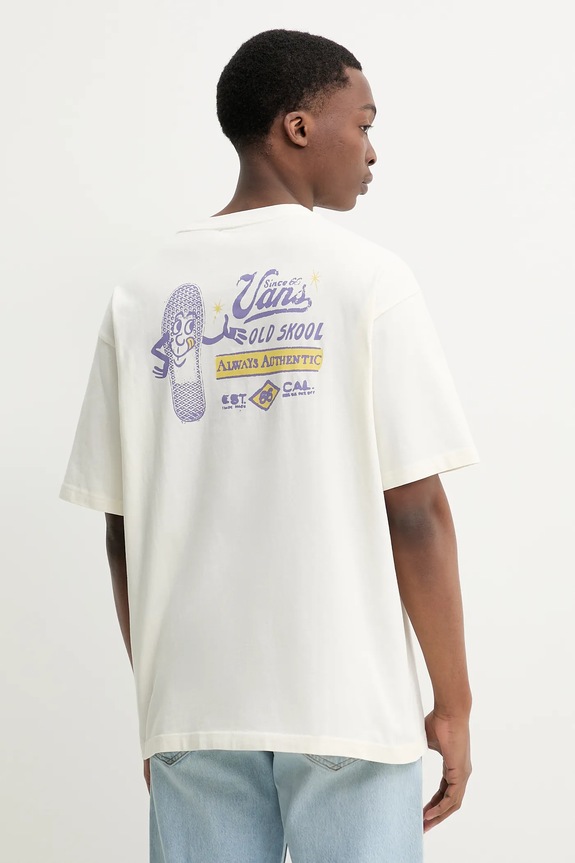 Oblačila Bombažna kratka majica Vans VN000NTWFS81 bež