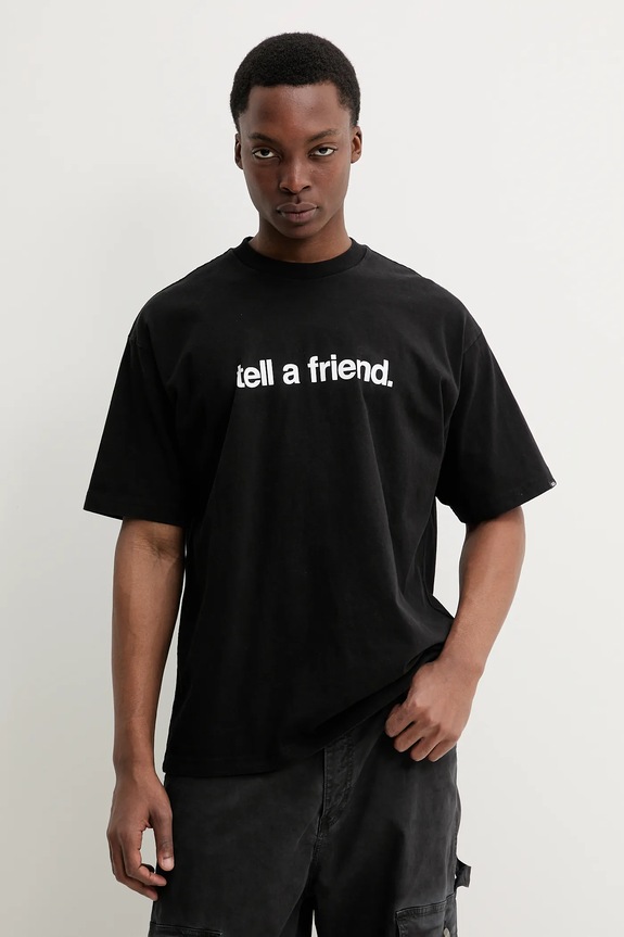 Vans tricou din bumbac print negru VN000P4YBLK1