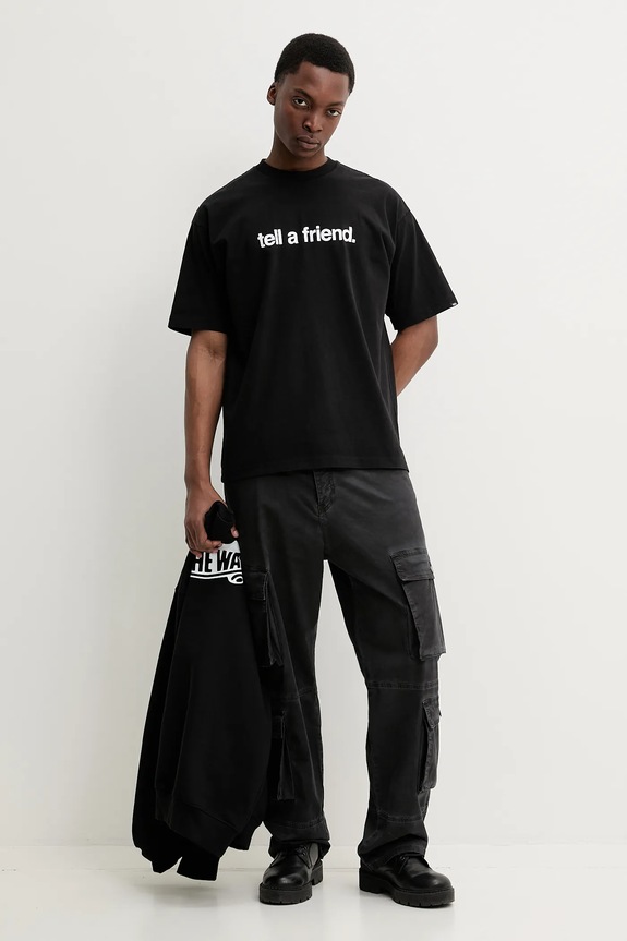 Vans tricou din bumbac VN000P4YBLK1 negru SS25