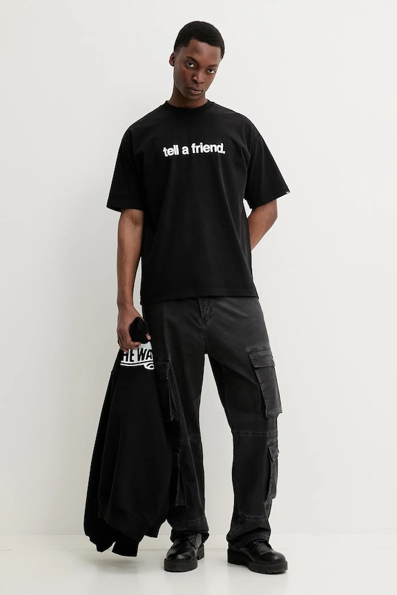 Vans tricou din bumbac VN000P4YBLK1 negru SS25